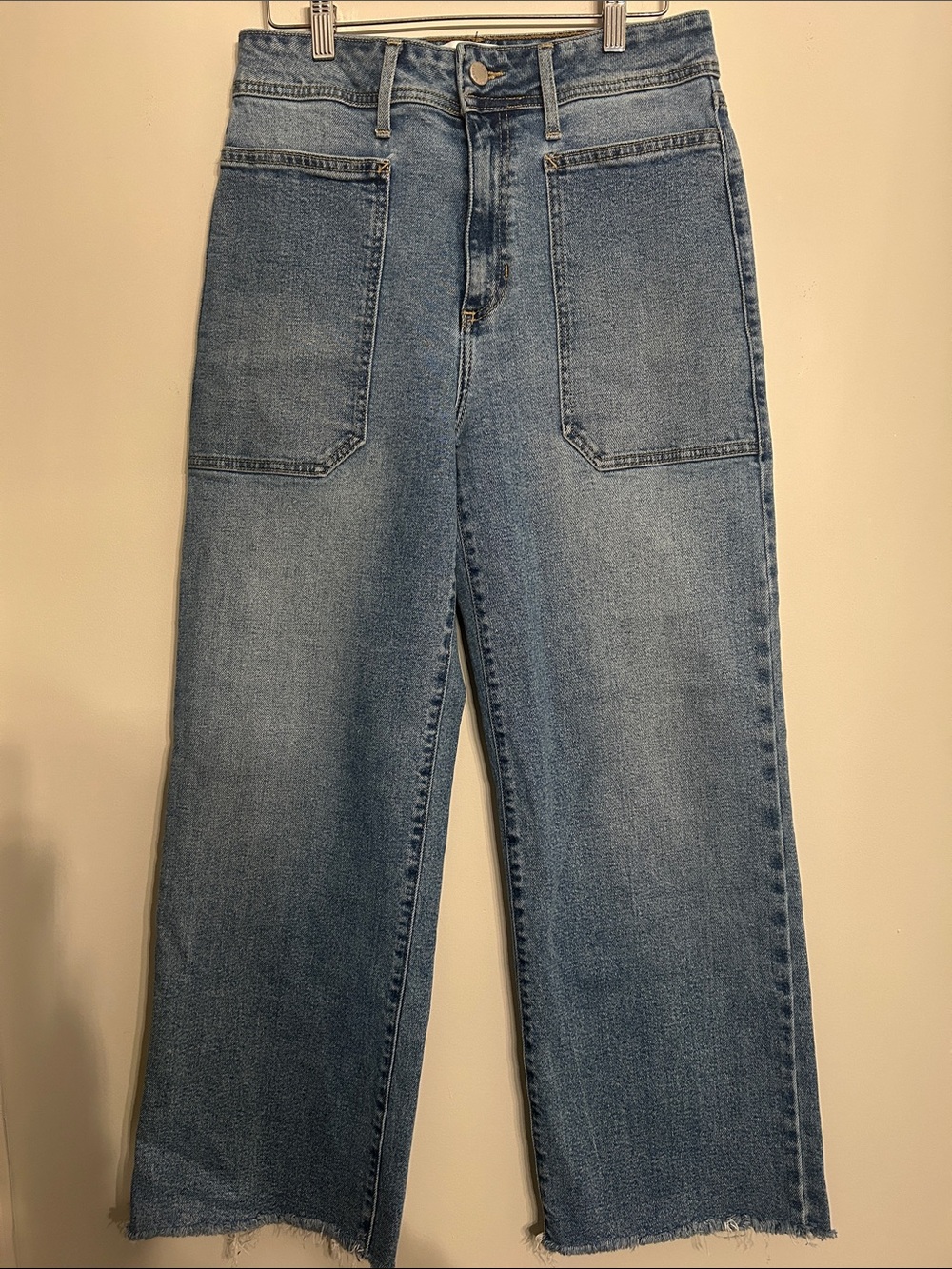 Just Black Denim High-Rise Wide Straight Jeans in Washed Blue